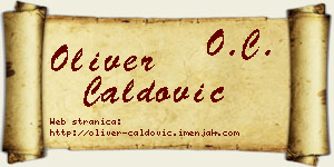 Oliver Ćaldović vizit kartica